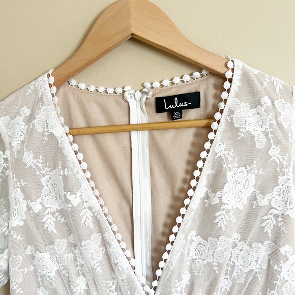 Lulu’s Magical Love White Lace Short Sleeve Mini Dress Size XS NWT - Picture 6 of 13